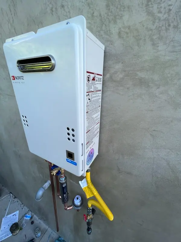 Tankless water heater installation for Hiestand homes